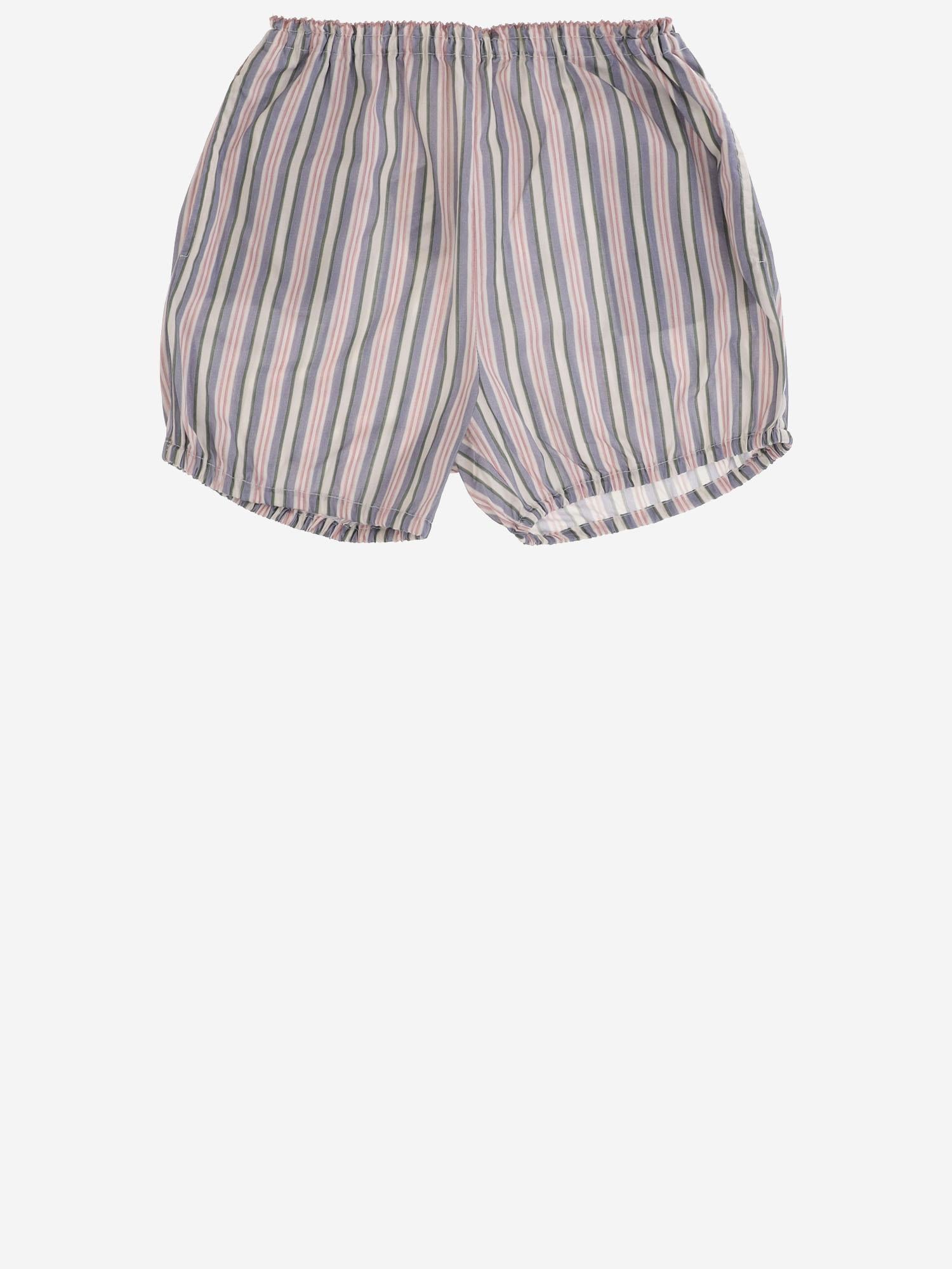 PANTALONI CORTI IN COTONE STRETCH A RIGHE 35618145 361 BABE & TESS KIDS 