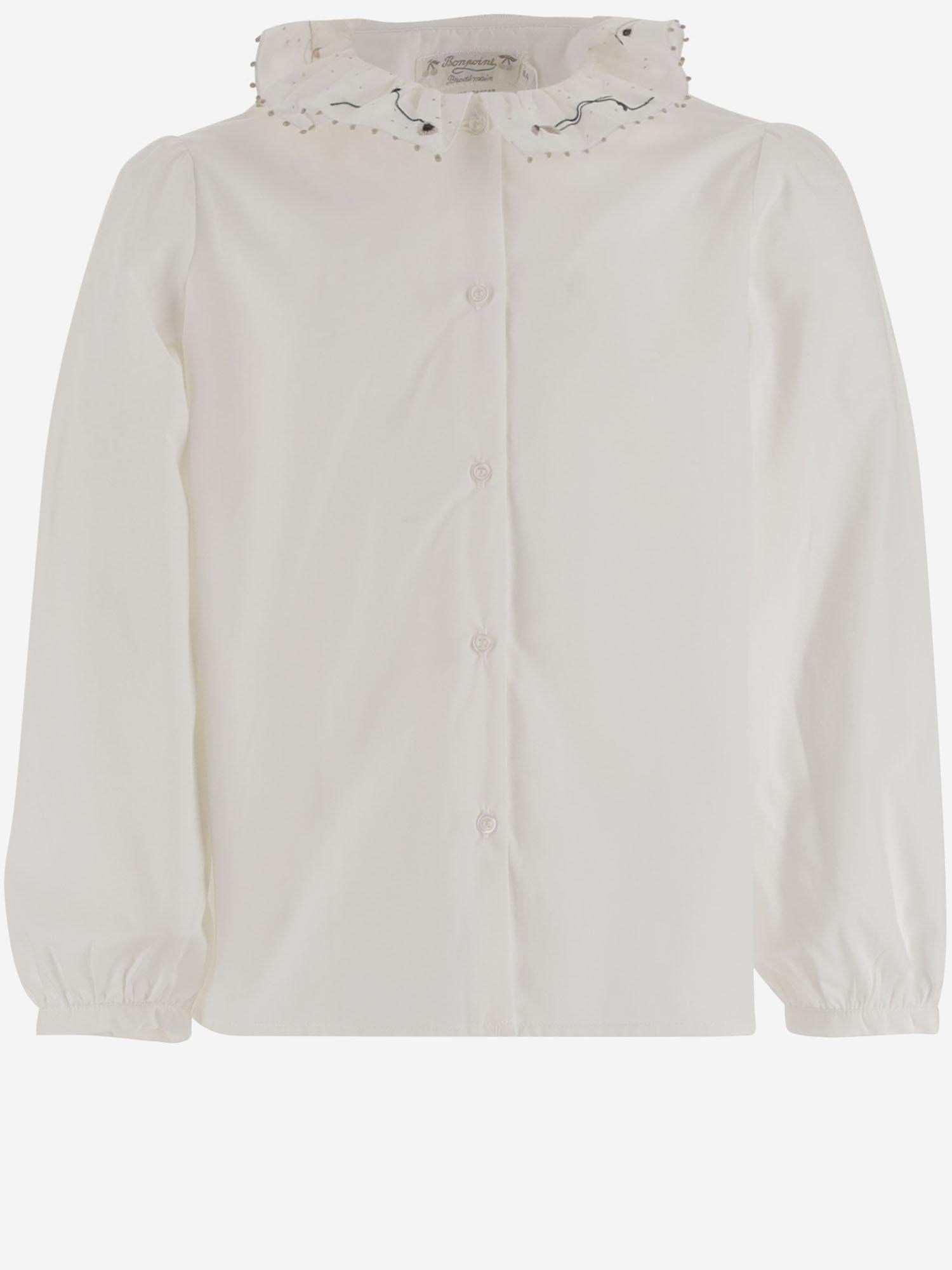 Camicia con colletto a balze W05GBLW00029 002 BONPOINT KIDS 