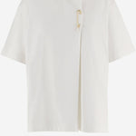 T-SHIRT IN COTONE CON SPILLA DECORATIVA 6261K21051 White CARVEN 