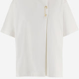 T-SHIRT IN COTONE CON SPILLA DECORATIVA 6261K21051 White CARVEN 