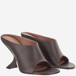 SANDALI UMA IN PELLE UMASLIPPER COFFEE AMINA MUADDI 