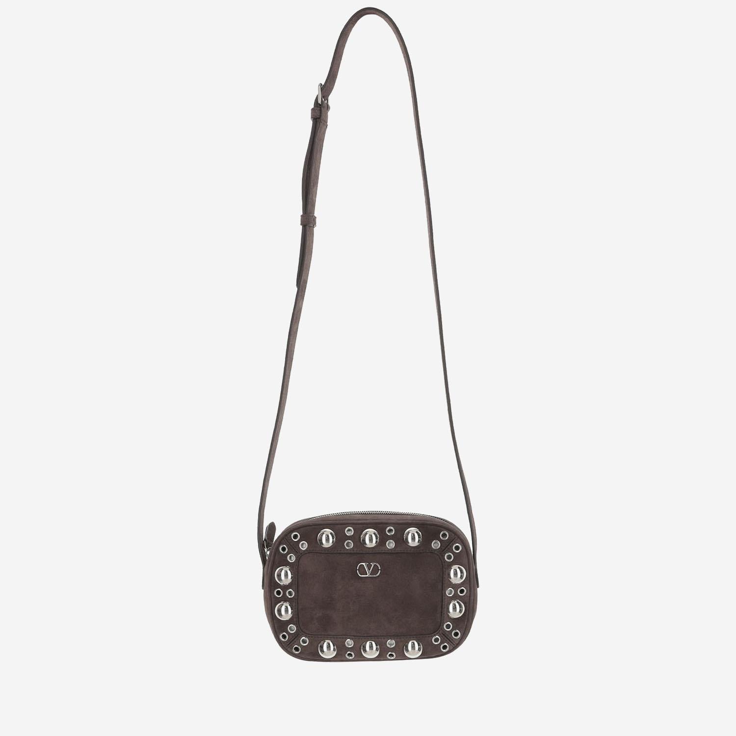 BORSA A TRACOLLA NELLCÔTE IN PELLE SCAMOSCIATA 7W2B0R74 JET0TO VALENTINO GARAVANI 