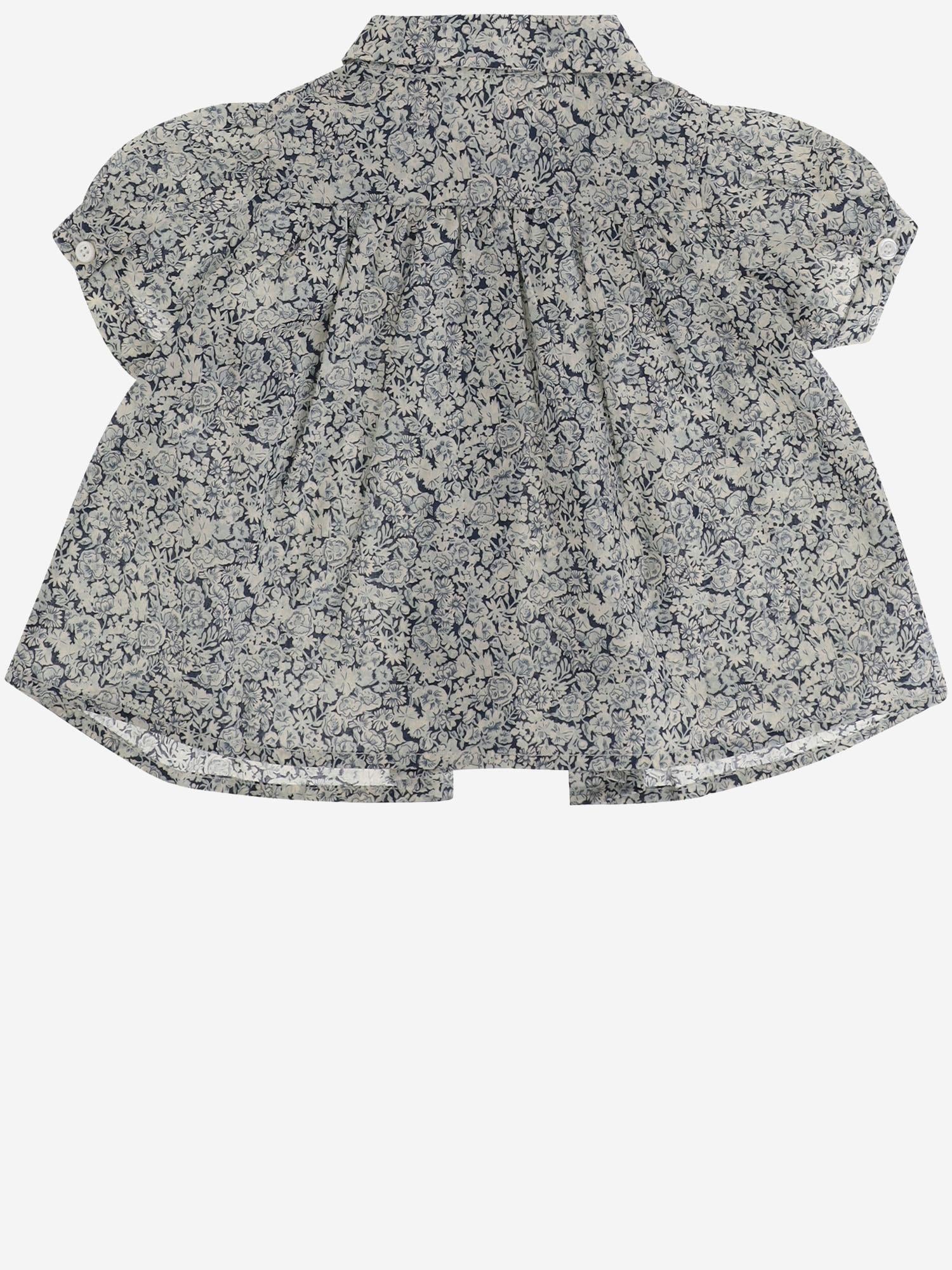 CAMICIA FLOREALE IN COTONE CON DETTAGLIO RICAMATO S06XBLW00006 519A BONPOINT KIDS 