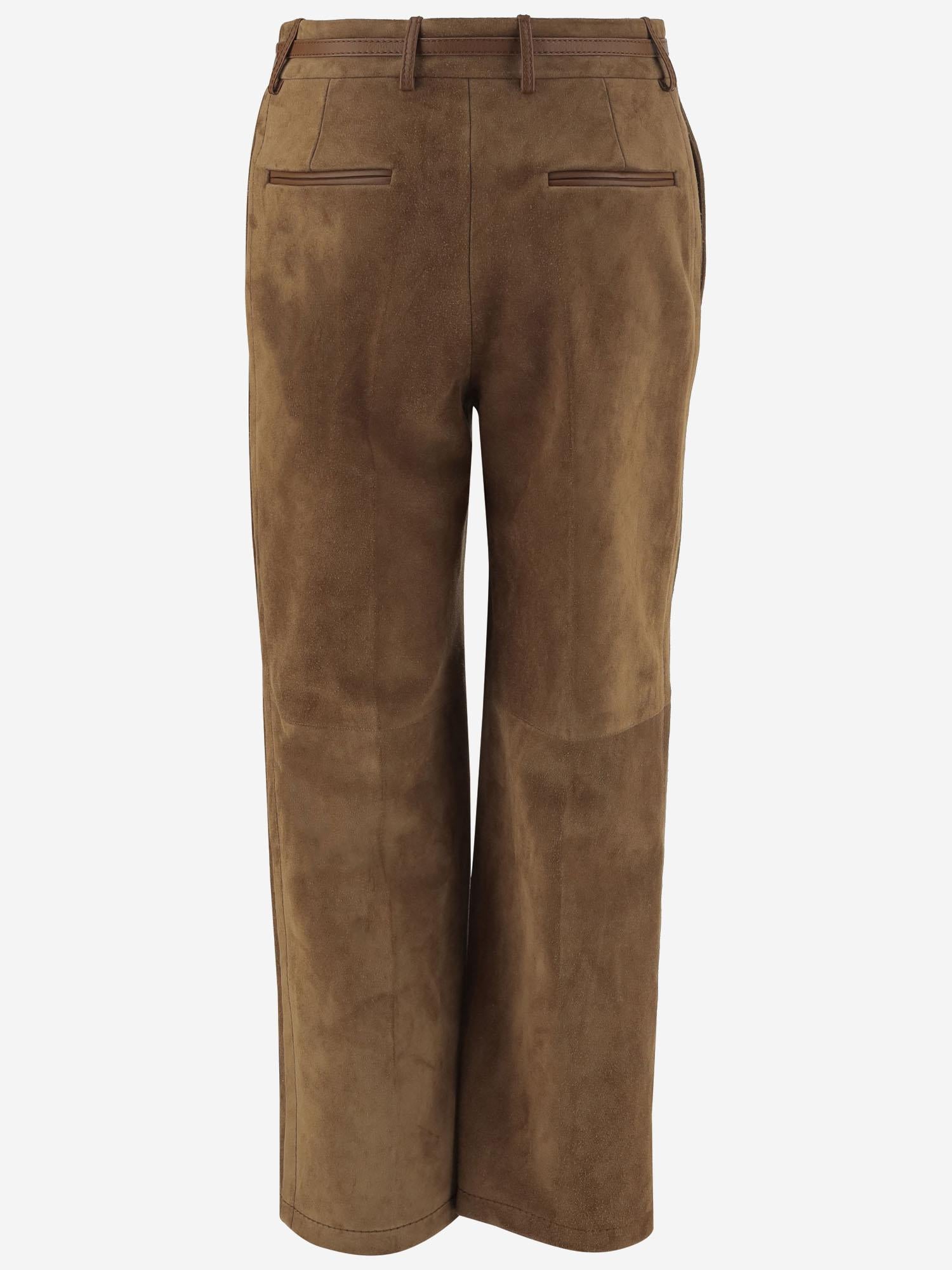 PANTALONI IN SUEDE CON MORSETTO 815074 XNA6B2234 GUCCI 
