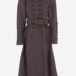 Cappotto doppiopetto in lana pied de poule CH25WMA61169 990 CHLOE 