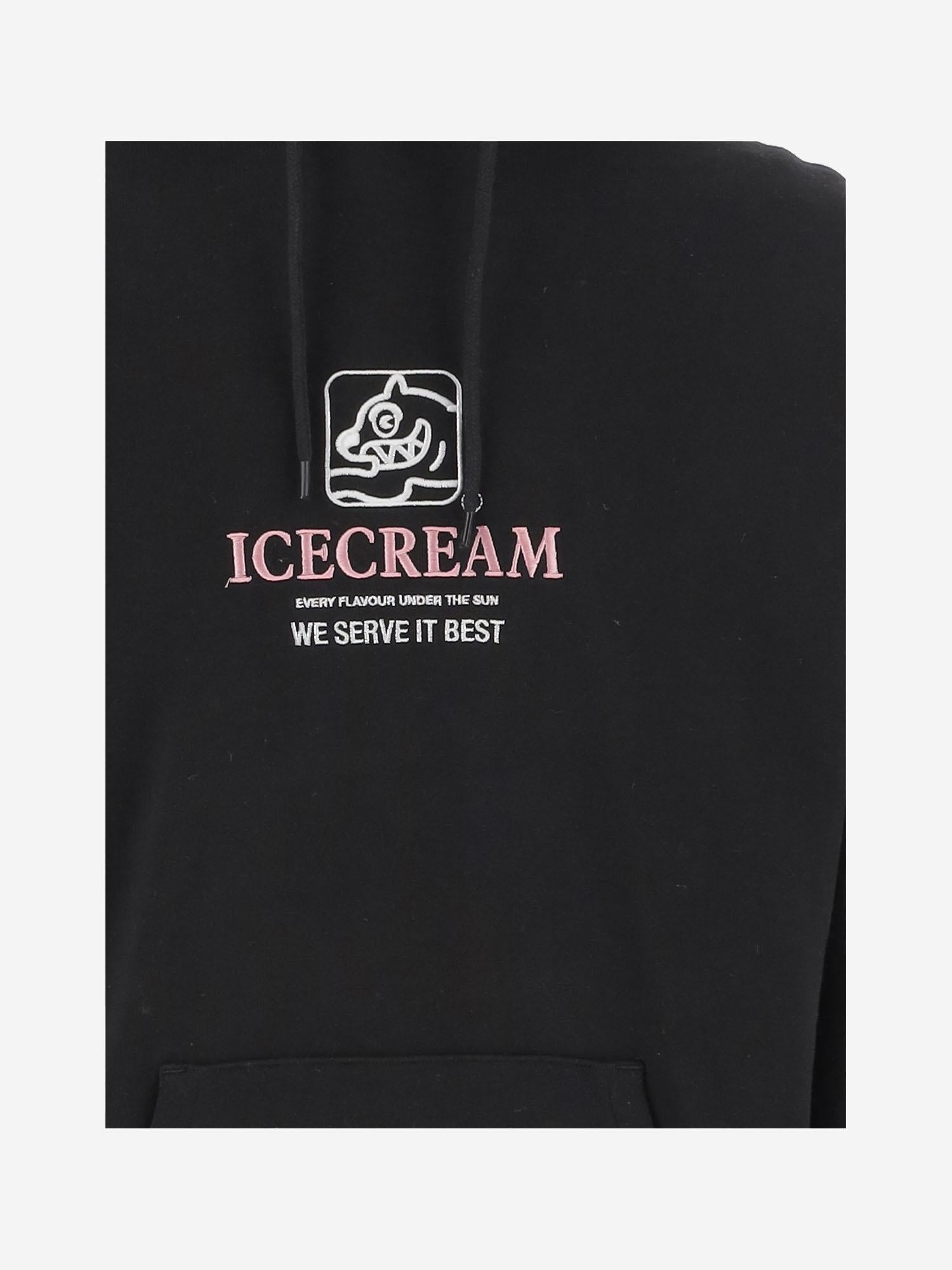FELPA IN COTONE CON LOGO IC25340 BLACK ICECREAM 