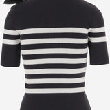 T-SHIRT IN MISTO COTONE STRETCH CON MOTIVO A RIGHE KN3328092 5970 PATOU 