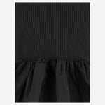 MAGLIONE A COSTINE CON FONDO CON RUCHE IN LANA E FAILLE KN2738040 999B PATOU 