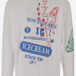 T-SHIRT A MANICHE LUNGHE IN COTONE CON LOGO IC25355 WHITE ICECREAM 