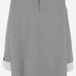 FELPA IN MISTO COTONE CON POLSINI A CONTRASTO 6252K21066 LIGHTGREYMELANGE CARVEN 