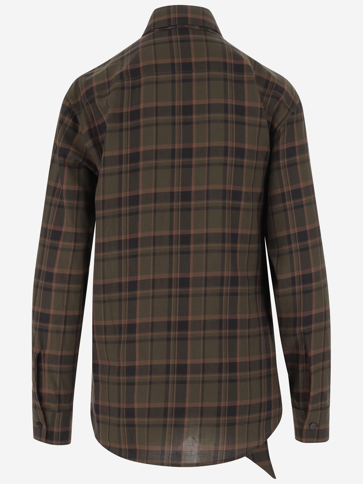 CAMICIA LAVALLIÈRE CASSANDRE IN COTONE MOTIVO PLAID 838890 Y33IA2883 SAINT LAURENT 