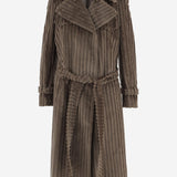 CAPPOTTO IN VELLUTO A COSTE CON CINTURA CAROLA 300002T1313 TAGLIATORE 
