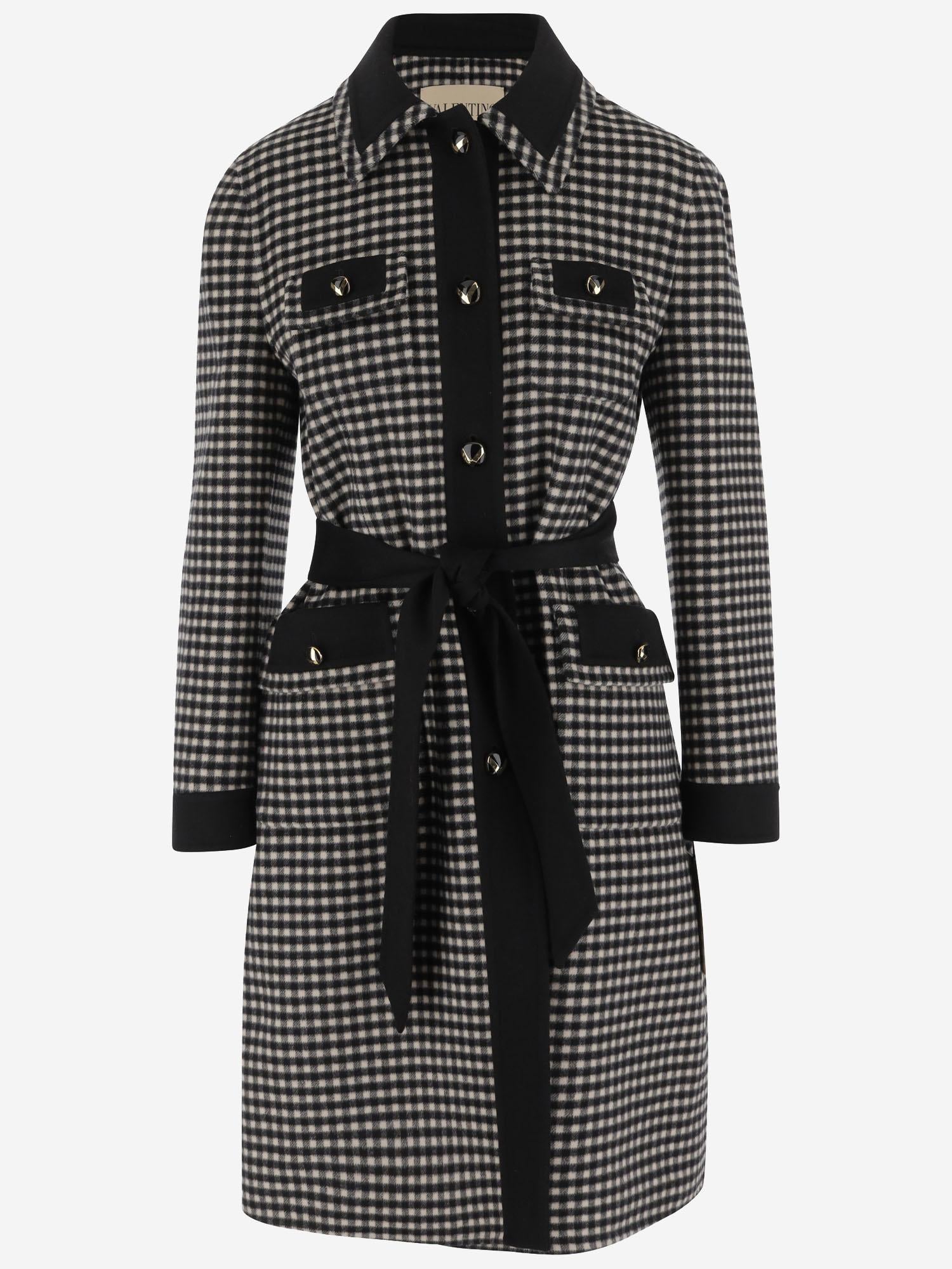CAPPOTTO IN LANA CON MOTIVO A QUADRI 7B3CA7S0 9F10AN VALENTINO 