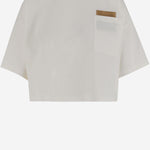 T-shirt corta in jersey di cotone 840748 V4N509071 BOTTEGA VENETA 