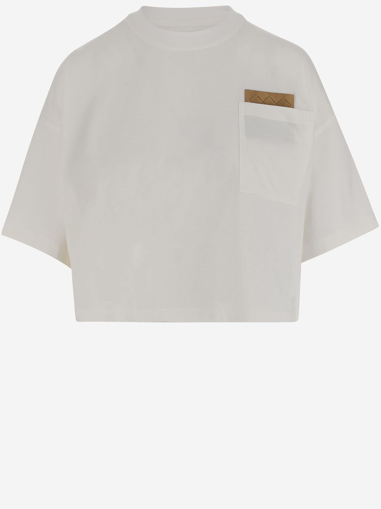 T-shirt corta in jersey di cotone 840748 V4N509071 BOTTEGA VENETA 