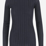 MAGLIA IN LANA E SETA A COSTE 6252K21057 MIDNIGHT CARVEN 