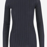 MAGLIA IN LANA E SETA A COSTE 6252K21057 MIDNIGHT CARVEN 