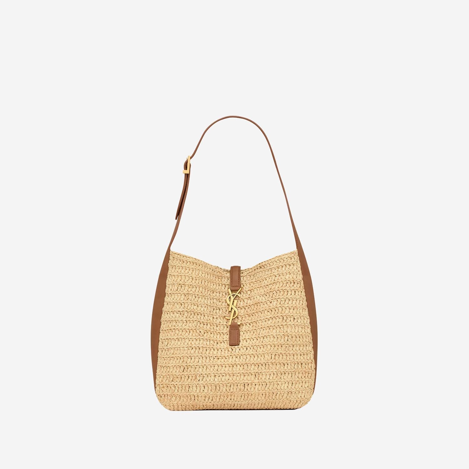 BORSA LE 5 À 7 IN RAFIA E PELLE 823812 GAAEZ2791 SAINT LAURENT 