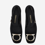 BALLERINE IN PELLE SCAMOSCIATA MARRY2 001NERONEROAMARETTI SALVATORE FERRAGAMO 