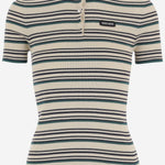 T-SHIRT IN COTONE CON MOTIVO A RIGHE MML03Y 1848F0018 MIU MIU 