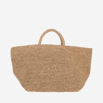 BORSA TOTE MEDIA VANILLA IN RAFIA VANILLA TEA IBELIV 