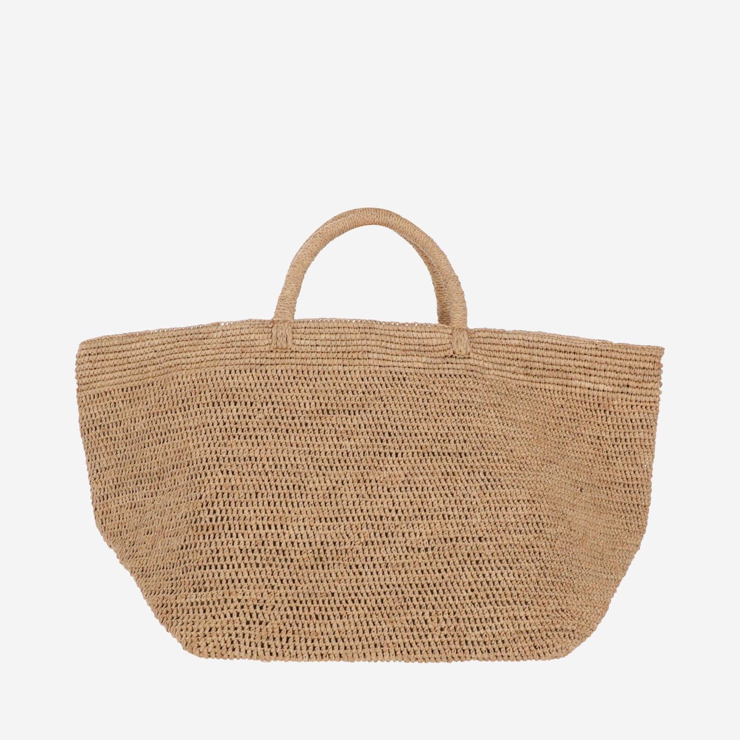 BORSA TOTE MEDIA VANILLA IN RAFIA VANILLA TEA IBELIV 