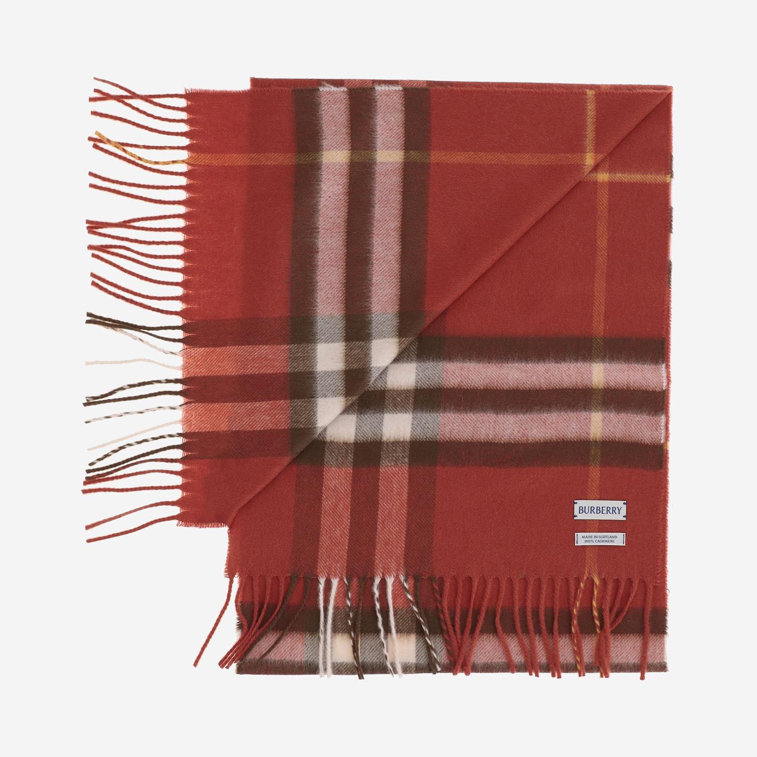 SCIARPA IN CASHMERE CON MOTIVO CHECK 8112645 ROUXRED BURBERRY 