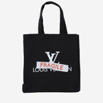 BORSA SHOPPING IN COTONE CON STAMPA BSBTFRAGILE BLACK BLACK SCORE 