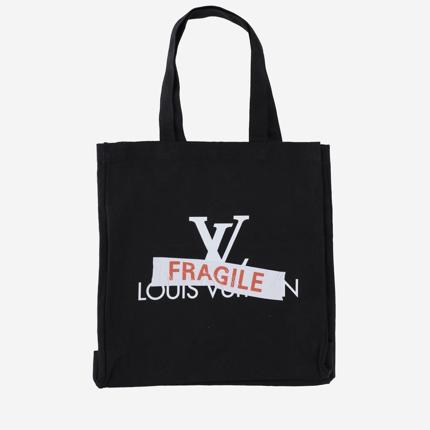 BORSA SHOPPING IN COTONE CON STAMPA BSBTFRAGILE BLACK BLACK SCORE 