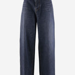 JEANS A GAMBA LARGA IN DENIM E SETA 773763 TOW584673 BALENCIAGA 