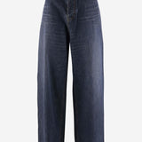 JEANS A GAMBA LARGA IN DENIM E SETA 773763 TOW584673 BALENCIAGA 
