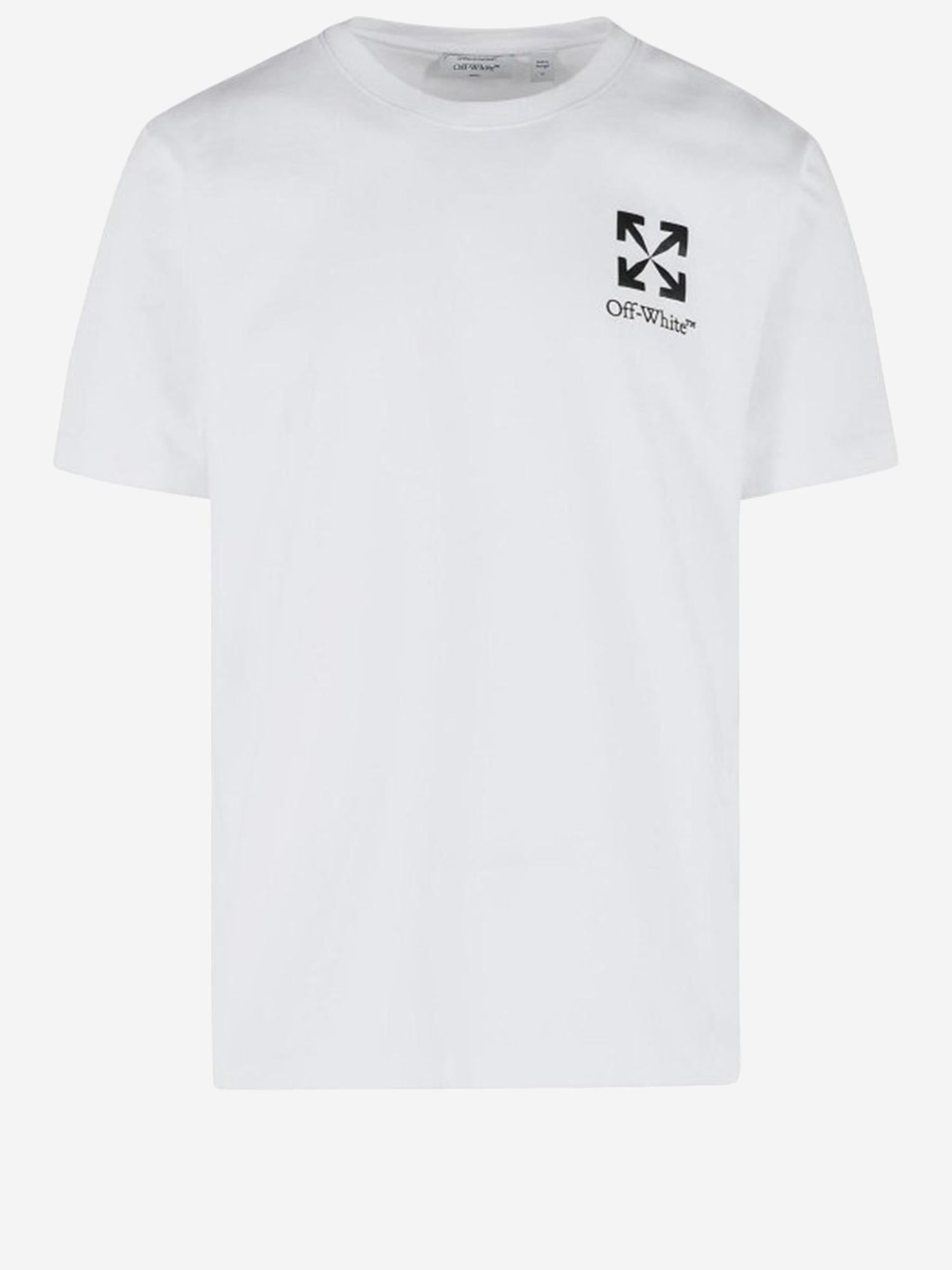 T-SHIRT IN COTONE CON LOGO 44MAA027S26J00B 100 OFF-WHITE 