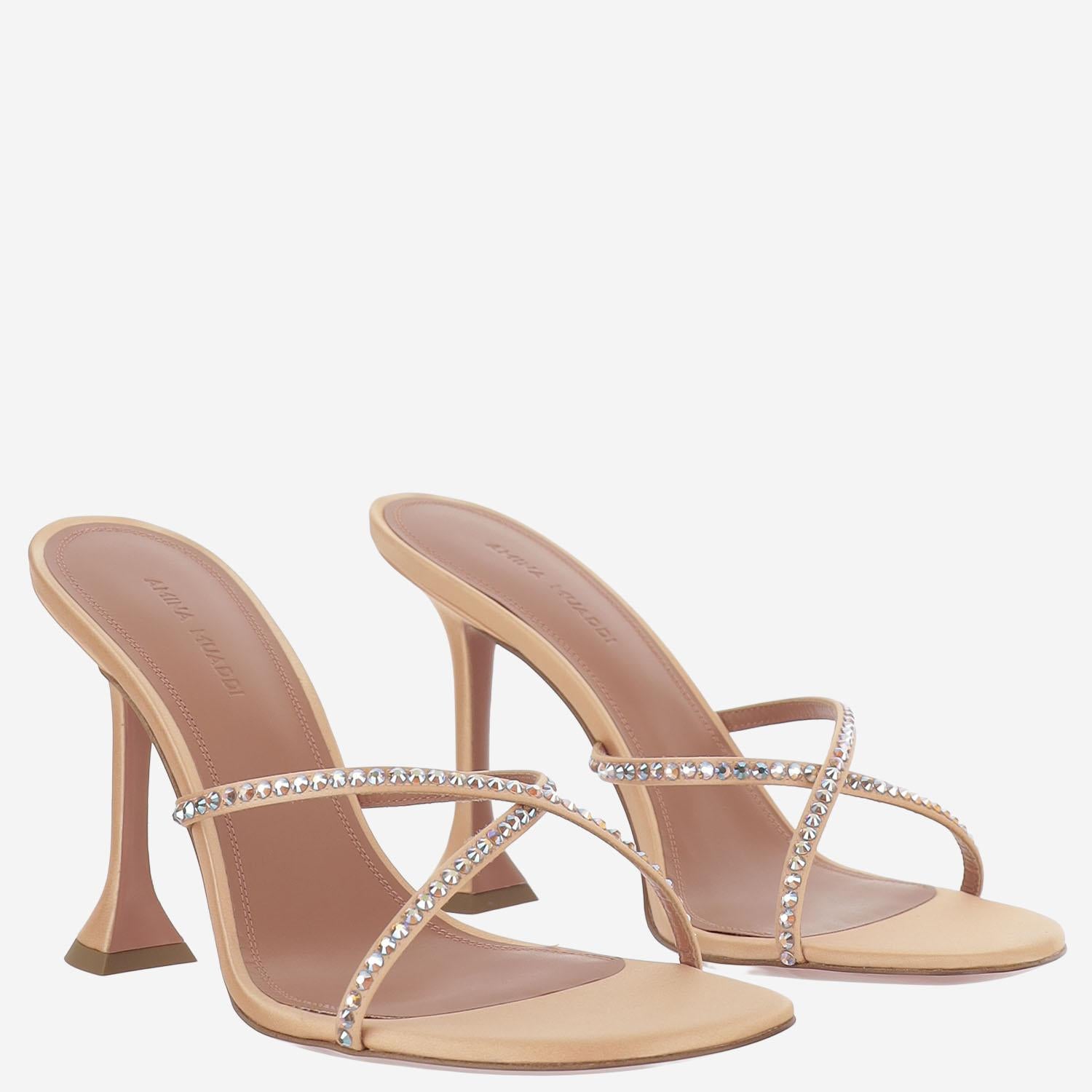 Sandali Sally in raso SALLYSLIPPER 95PEACH AMINA MUADDI 