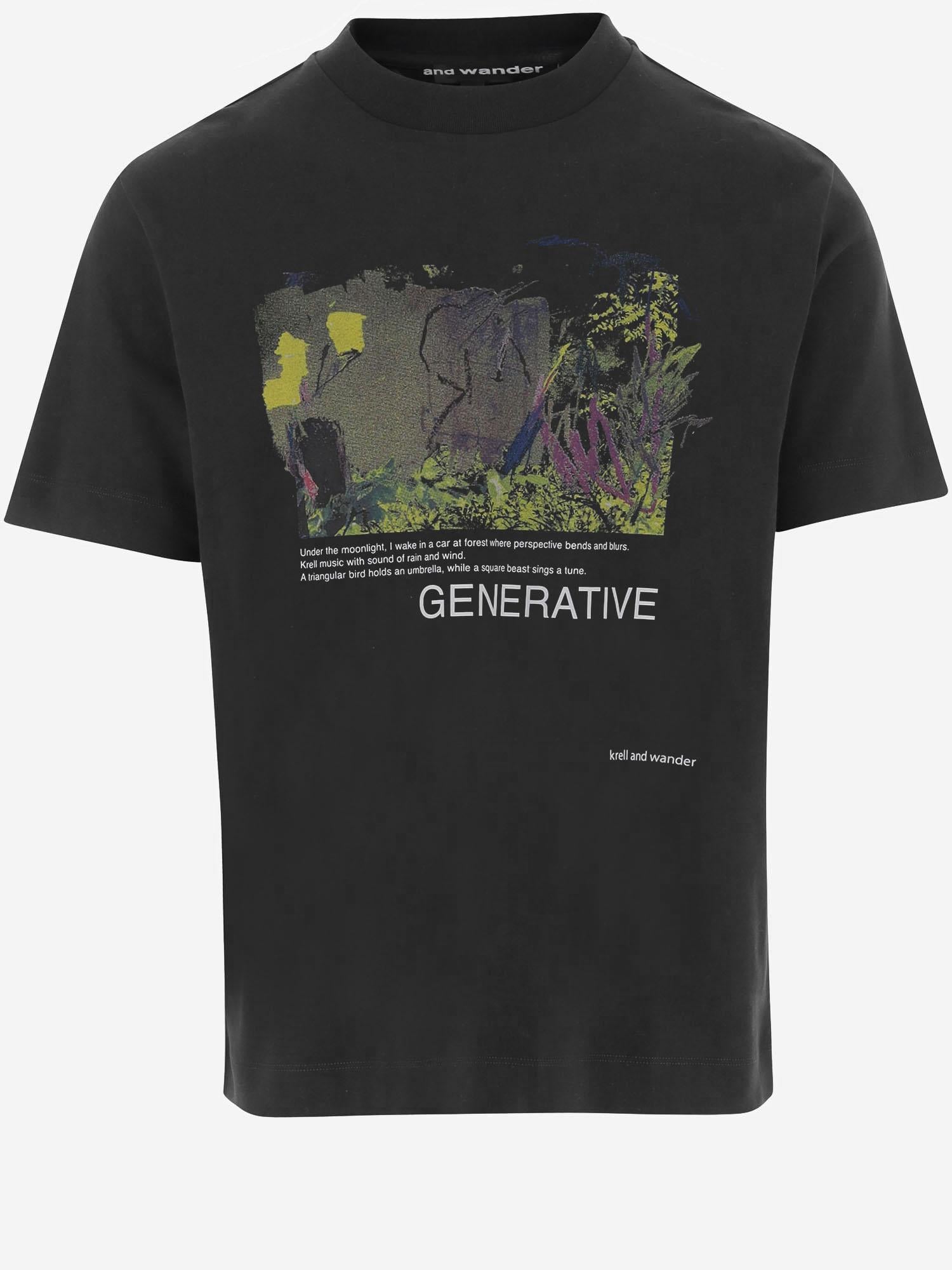 T-shirt in misto cotone con Stampa 5746184080 010 AND WANDER 