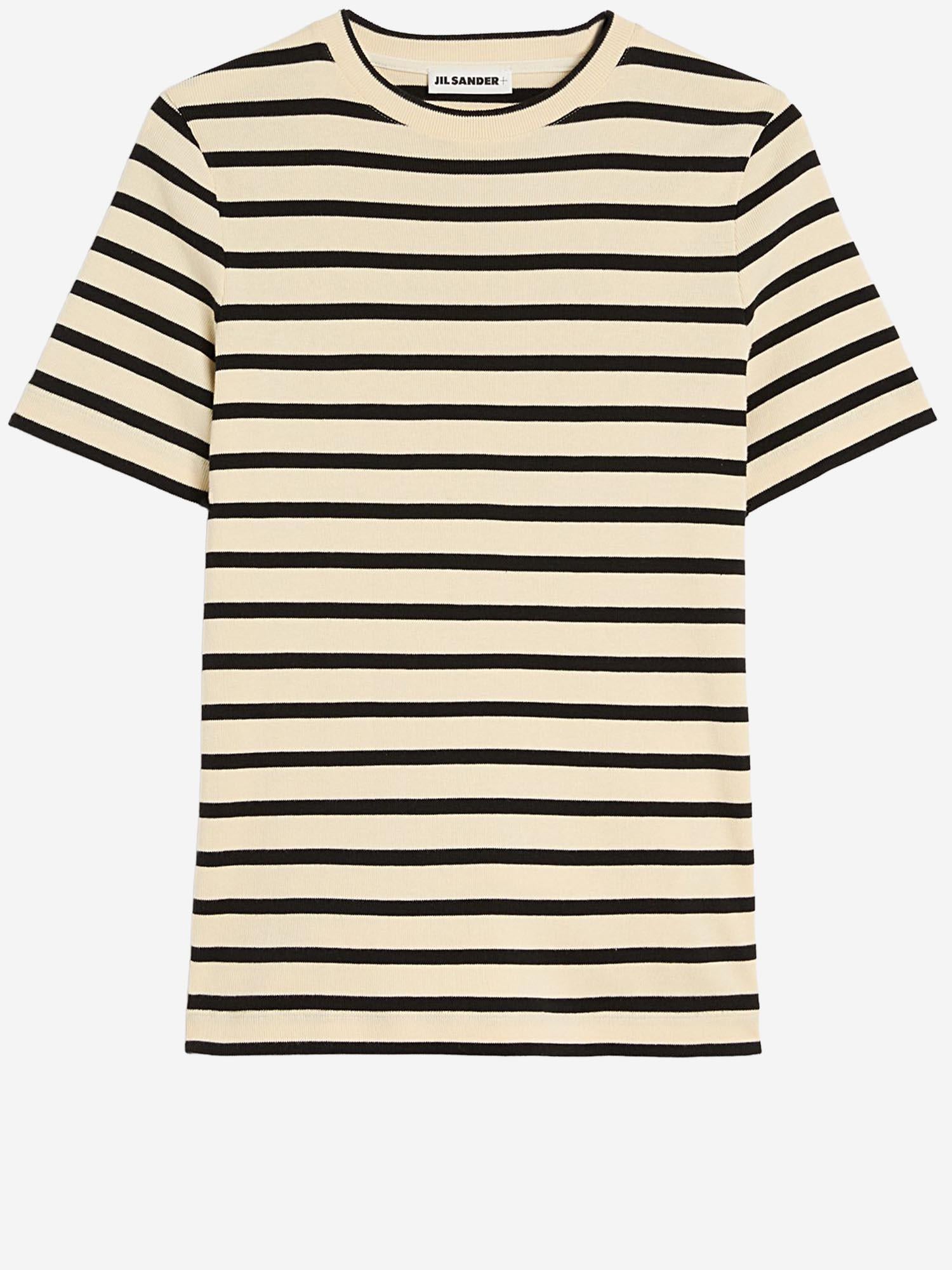 T-SHIRT IN COTONE CON MOTIVO A RIGHE J40GC0111 J46497080 JIL SANDER 