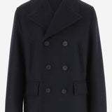 CAPPOTTO DOPPIOPETTO IN LANA 8115005 NAVY BURBERRY 