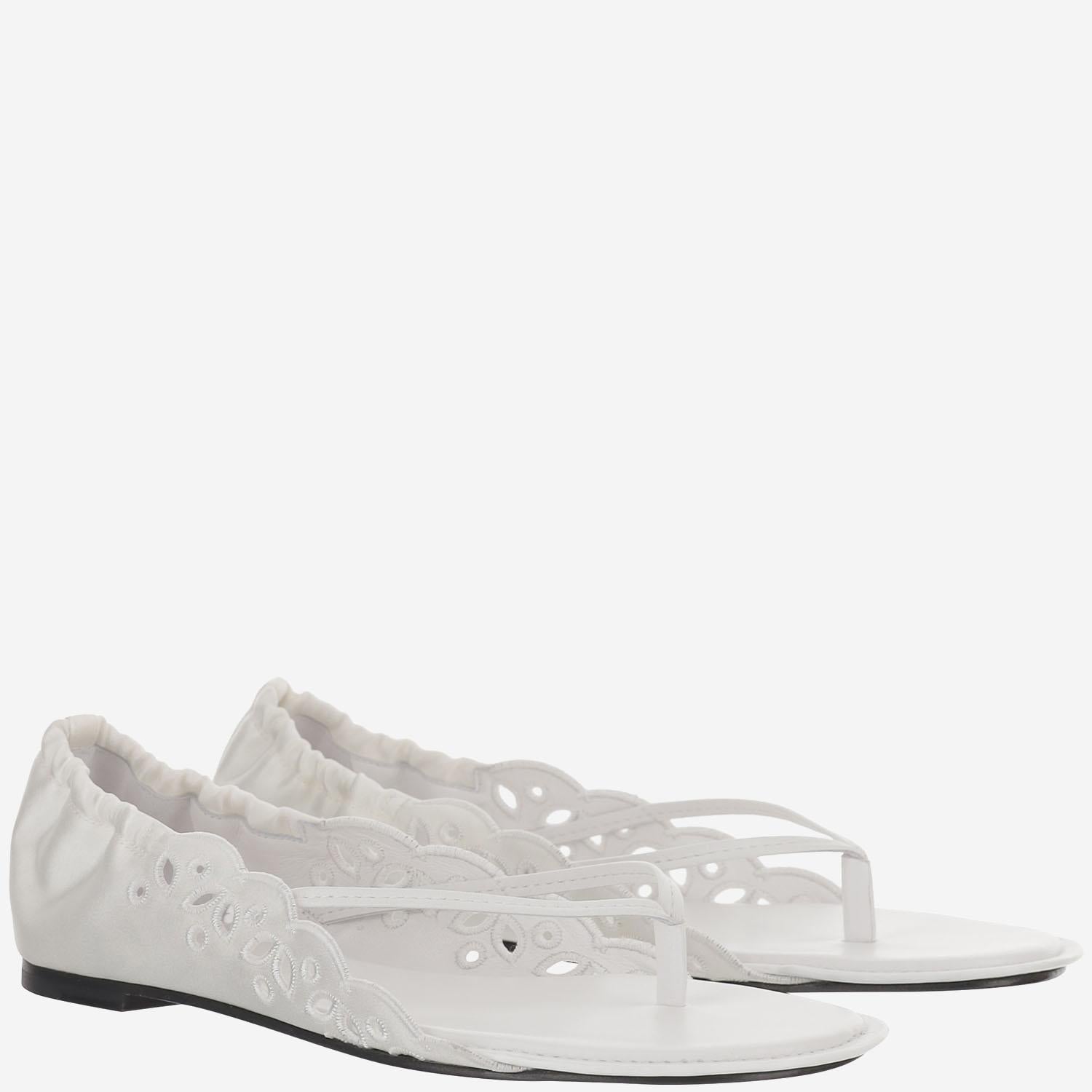 Sandali in pelle e tessuto con dettagli cut-out FOW00203AW00819 100 JACQUEMUS 