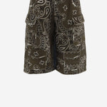 JEANS CORTI IN COTONE CON MOTIVO BANDANA DAM26B02 ARMY DONT @ ME 