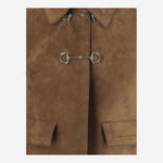 GIACCA IN PELLE SCAMOSCIATA CON MORSETTO 815070 XNA5C2234 GUCCI 