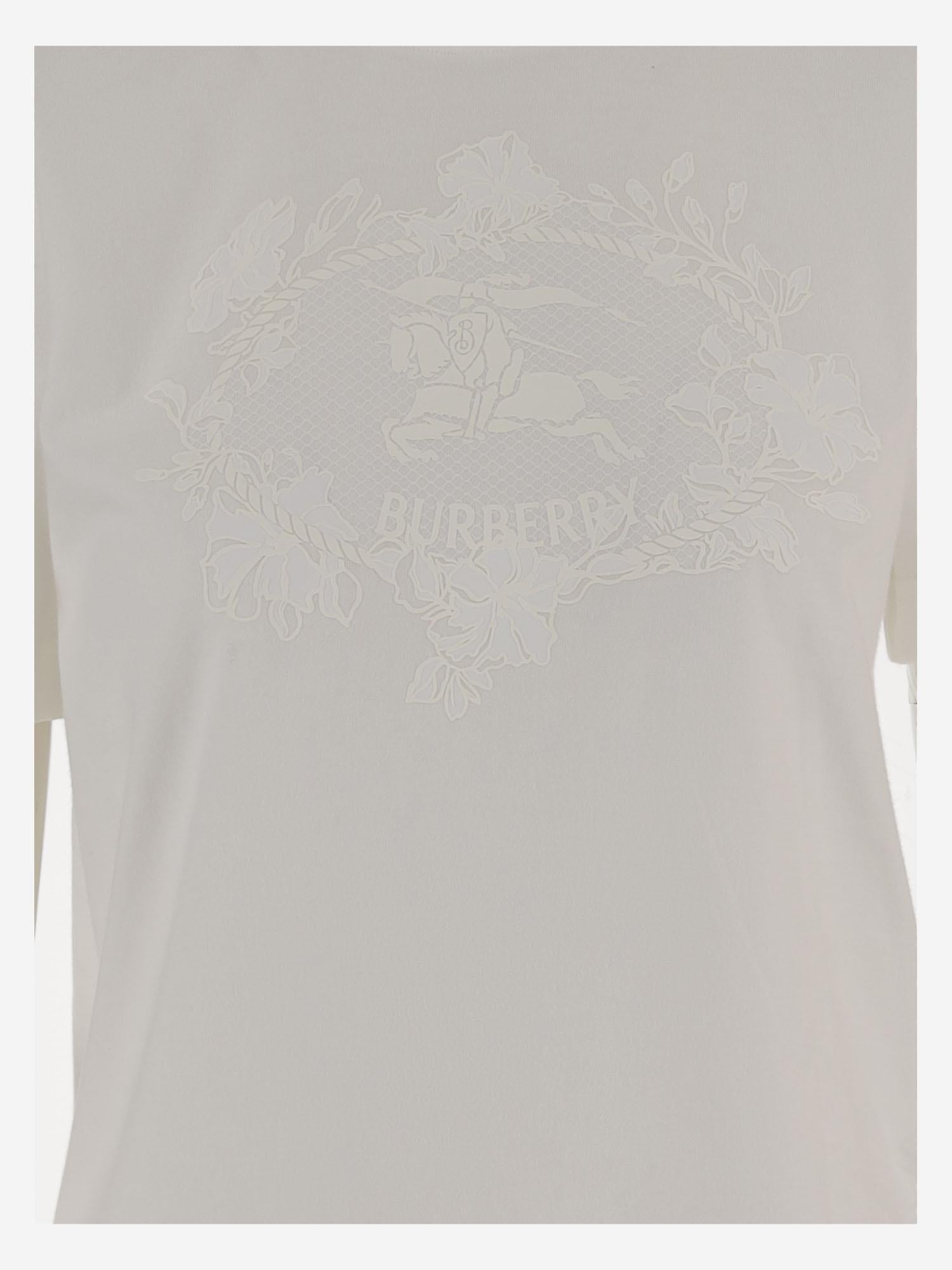 T-SHIRT IN COTONE 8126339 CHALK BURBERRY 