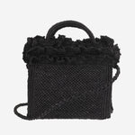 BORSA TOTE IN RAFIA E COTONE LAGUNA BLACK IBELIV 