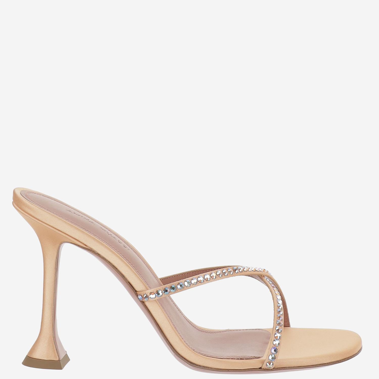 Sandali Sally in raso SALLYSLIPPER 95PEACH AMINA MUADDI 
