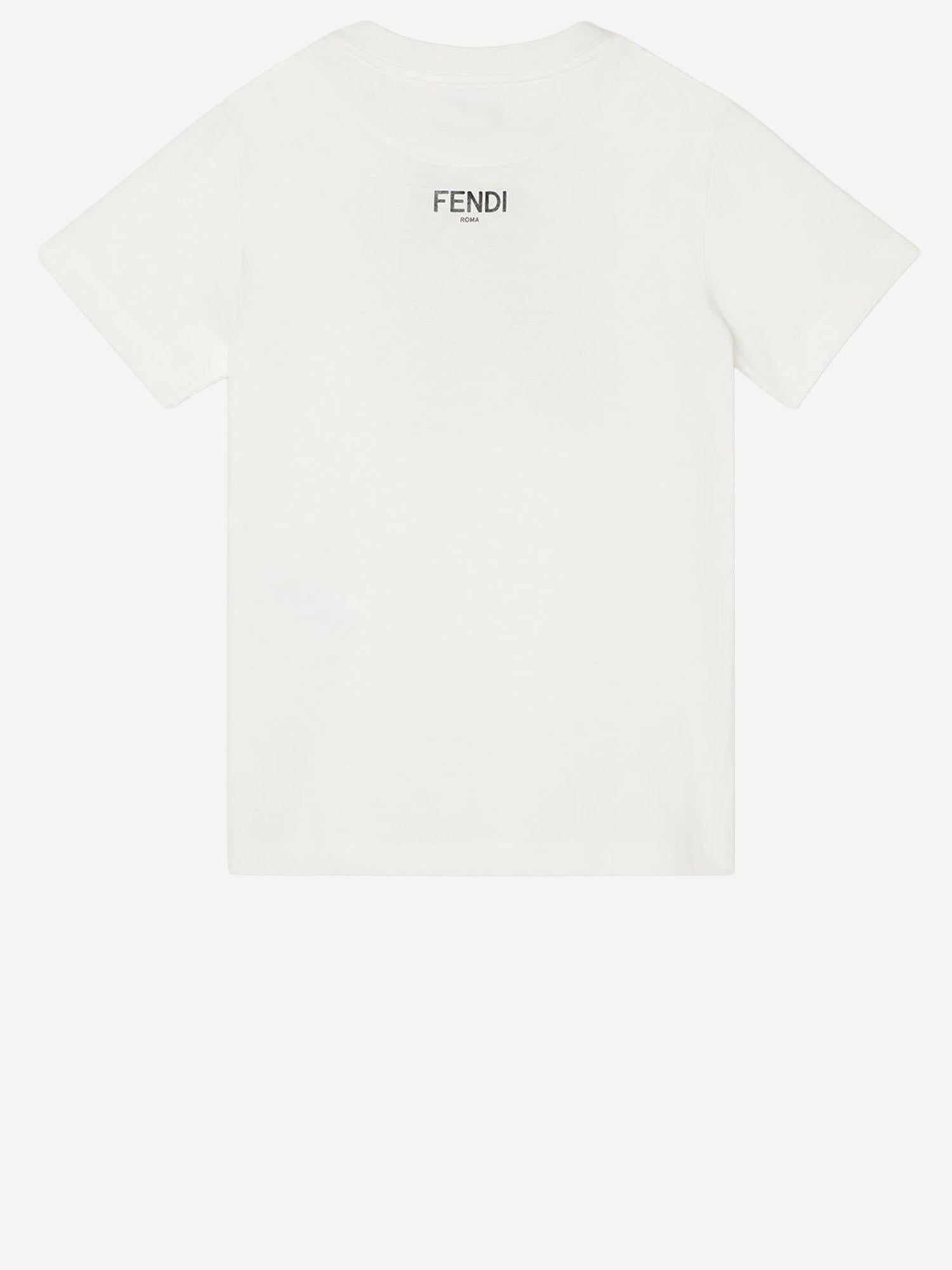 T-SHIRT IN JERSEY DI COTONE JFI391 7AJF0TU9 FENDI KIDS 