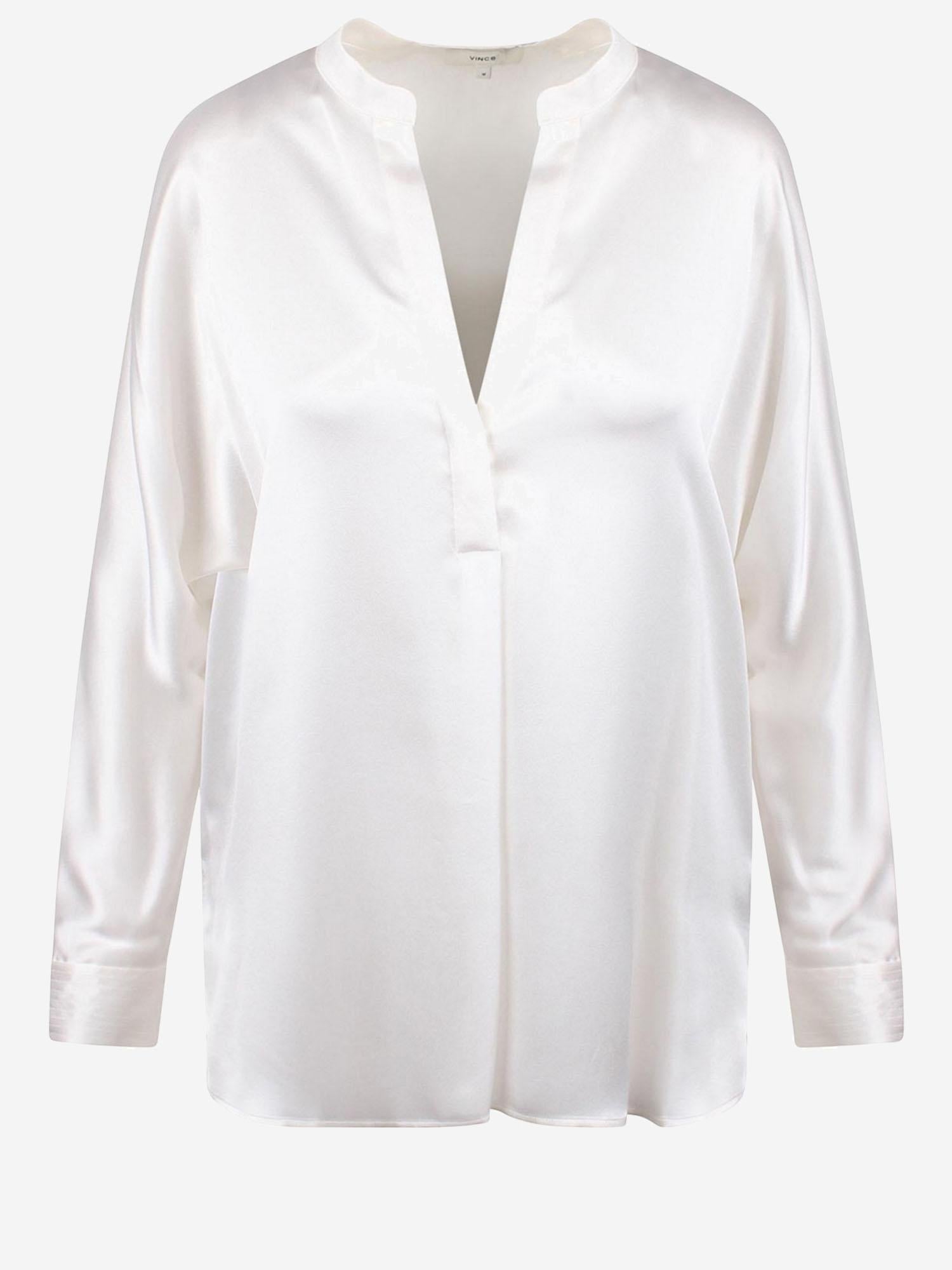 CAMICIA IN SETA CON SCOLLO A V VR84511926 137OWT VINCE 