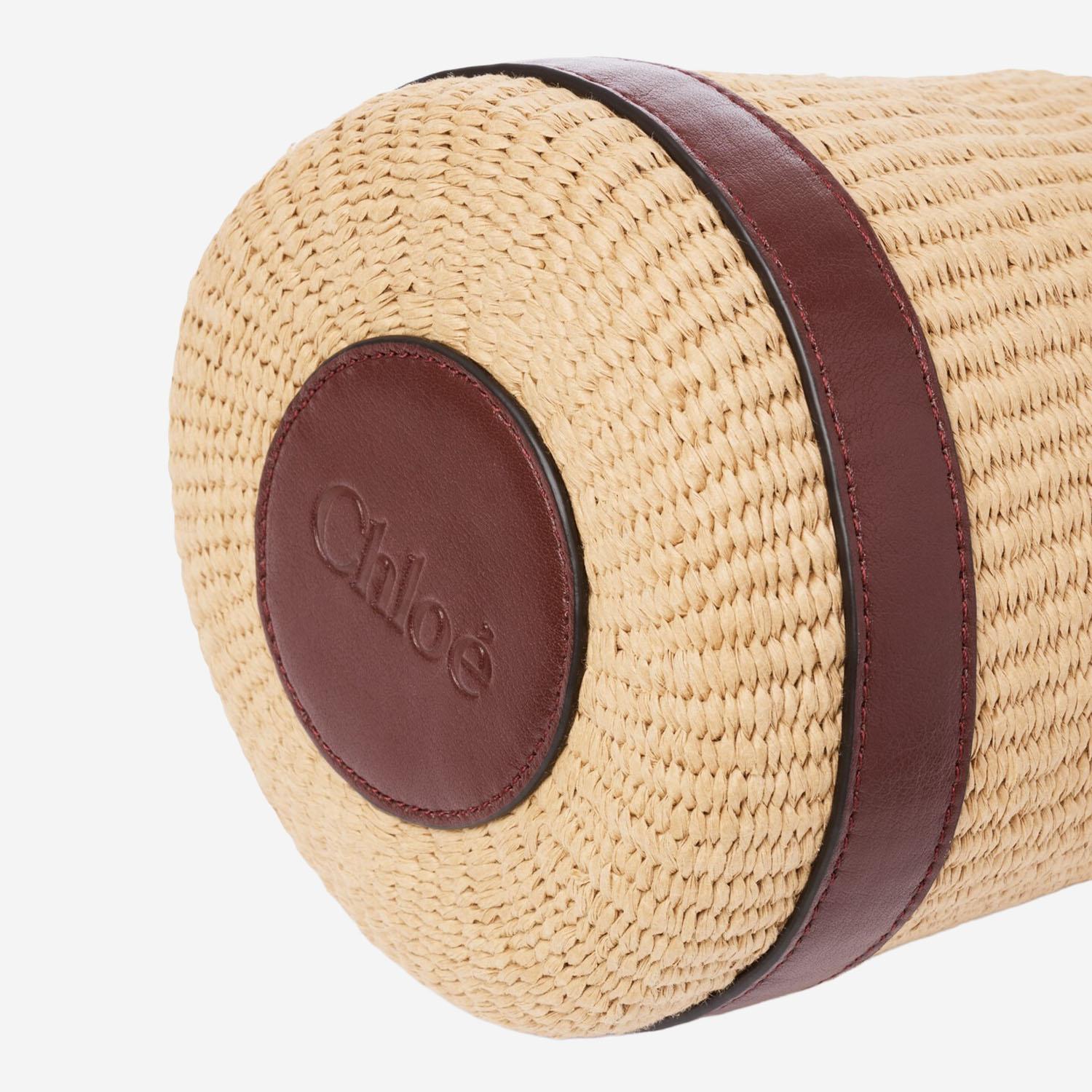 BORSA A SECCHIELLO IN RAFIA E PELLE CH26US941R96 27M CHLOE 