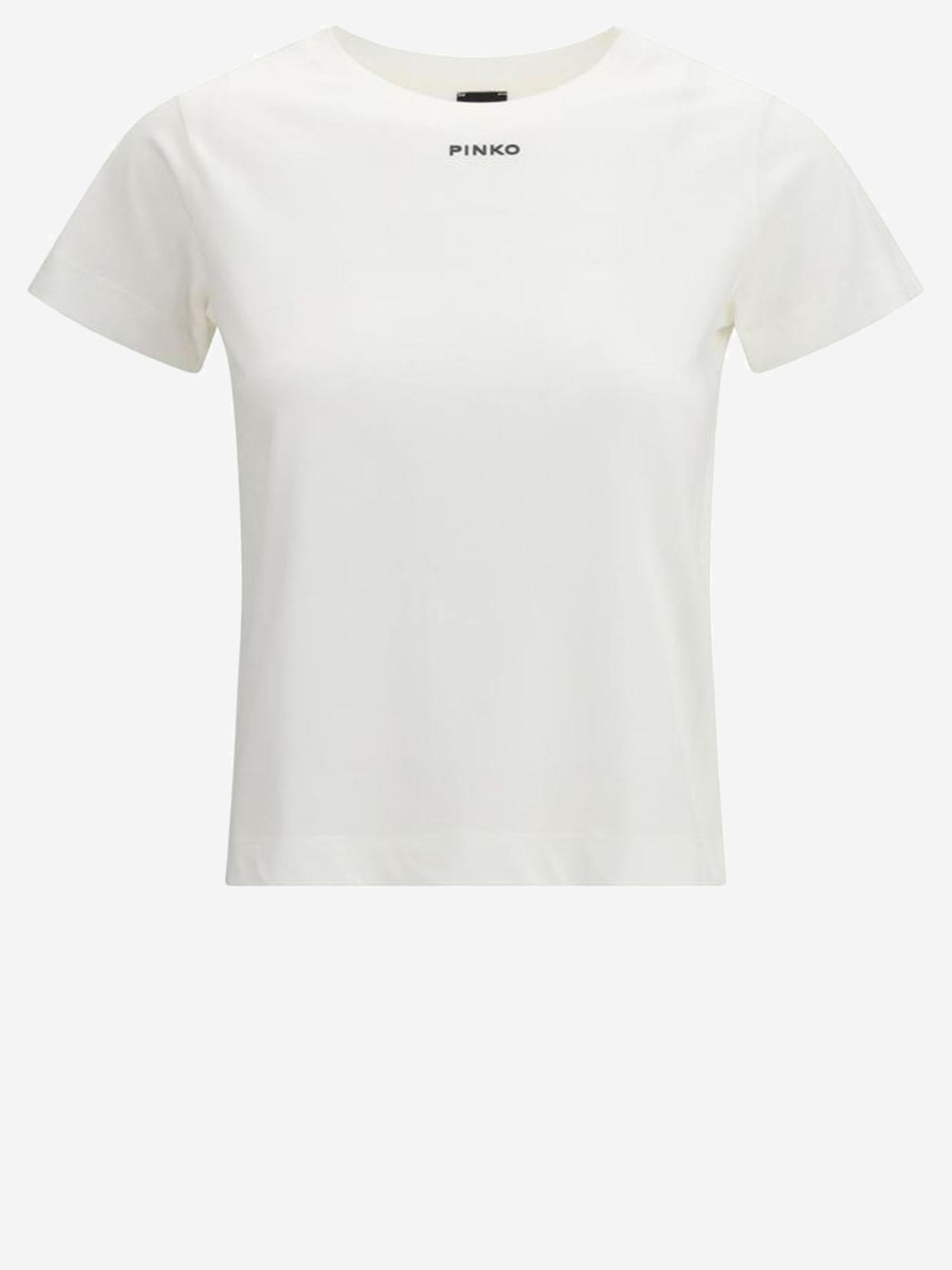 T-SHIRT BASICO IN COTONE CON LOGO 100373 A34FZ05 PINKO 