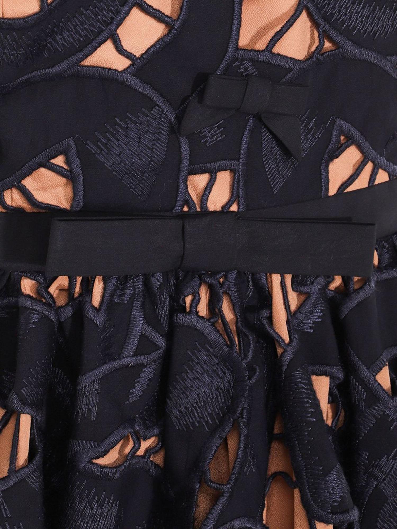 ABITO IN COTONE CON RICAMI PF25013SBL BLUE SELF PORTRAIT 