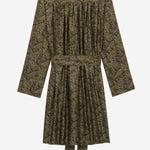 Abito in twill di seta motivo paisley 830263 Y6K901355 SAINT LAURENT 