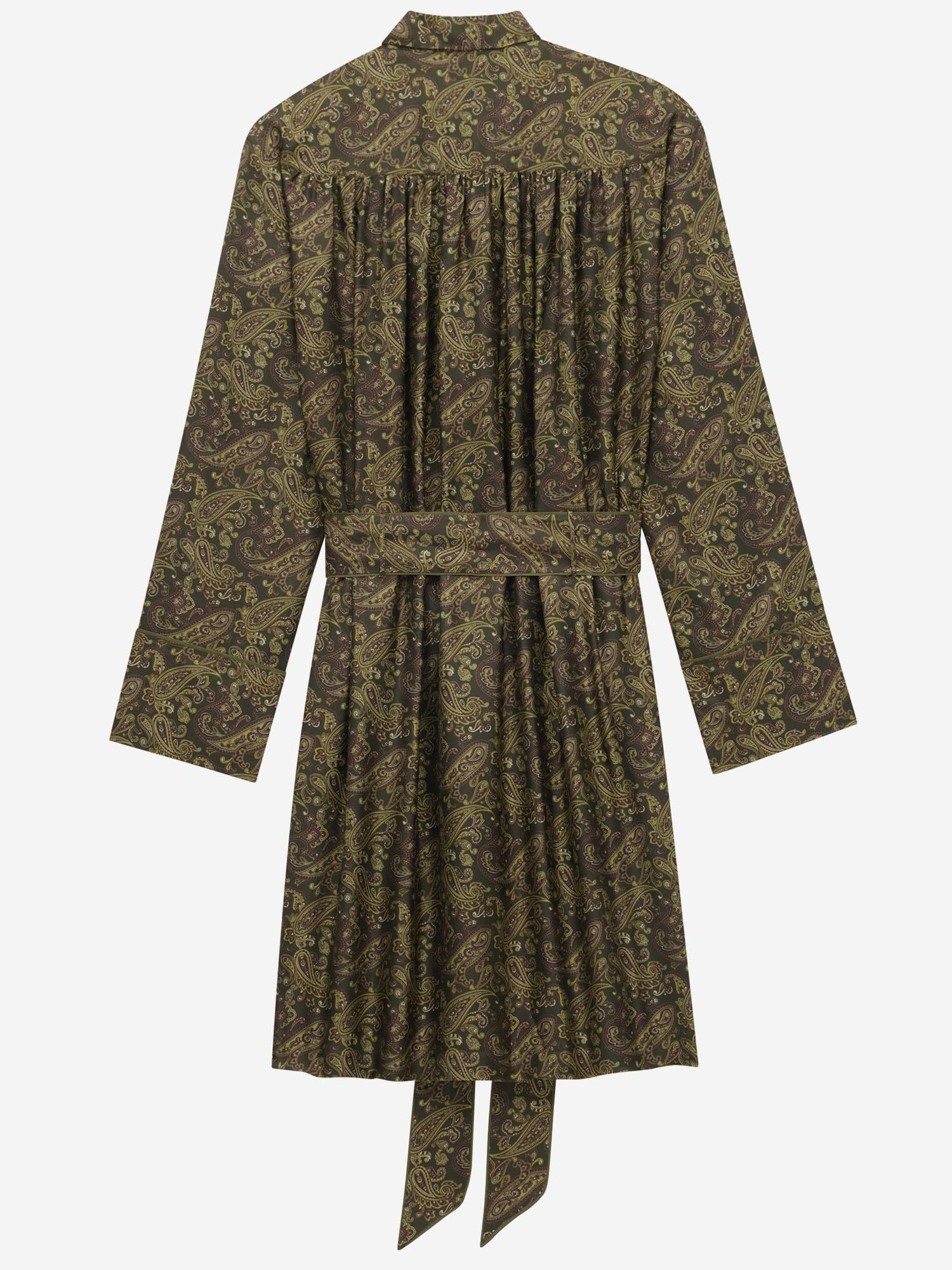 Abito in twill di seta motivo paisley 830263 Y6K901355 SAINT LAURENT 