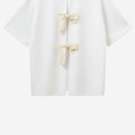 T-SHIRT TG BOW IN MISTO COTONE STRETCH 21721 000 THE.GARMENT 